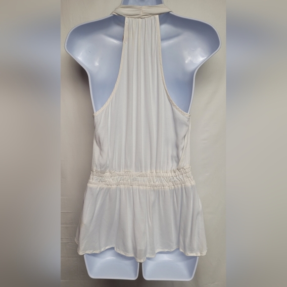 Ella's Moss Stella Derp V Tank With Rope Tie Top S White New - Picture 2 of 5